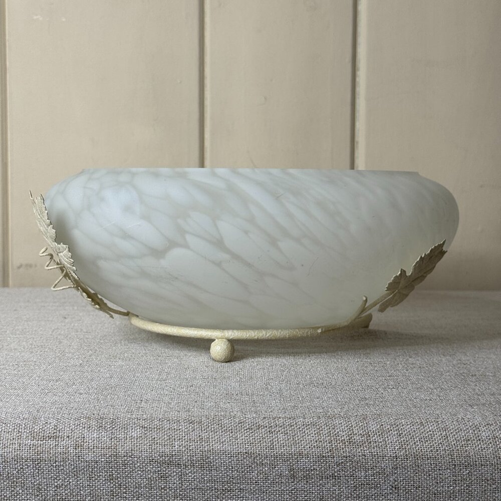 CVV Vianne France Clear and White Glass Light Fixture Globe/Shade or Bowl